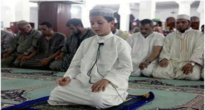 Praying behind a Boy Who is not Adult